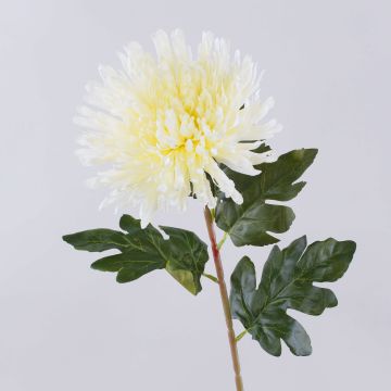 Crisantemo artificial HIKJON, blanco crema, 75 cm, Ø 18 cm