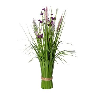 Arreglo floral artificial de hierba de limpiapipas JIRVO con flores, panículas, lila-rosa, 50 cm