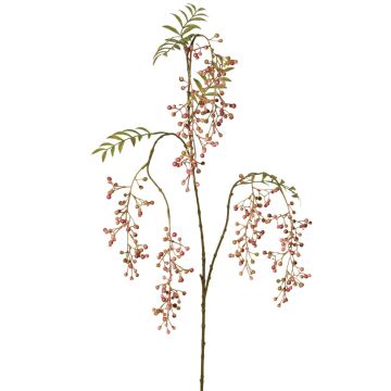 Rama de serbal artificial JANNAH con frutos, rosa-verde, 130 cm