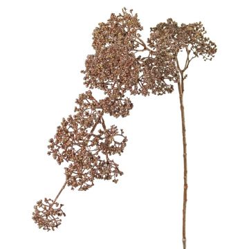 Rama artificial de viburnum SALFHY con capullos, rosa claro metalizado, 90 cm