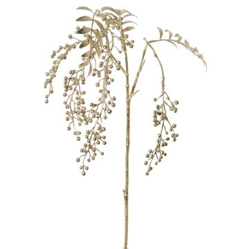 Rama artificial de pimienta RALFHY con bayas, metalizado plateado y dorado, 80 cm
