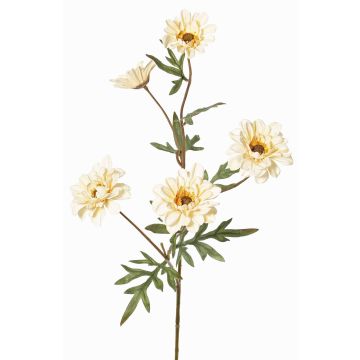 Rama decorativa de crisantemo PRUDENCE, Eco Collection, crema-amarillo, 75cm, Ø5-6,5cm