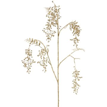 Rama artificial de pimienta NELFHY con bayas, metalizado-plateado-dorado, 125 cm
