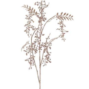 Rama artificial de pimienta NELFHY con bayas, rosa claro metalizado, 125 cm