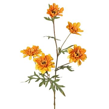 Rama decorativa de crisantemo PRUDENCE, Eco Collection, amarillo-naranja, 75 cm, Ø 5-6,5 cm