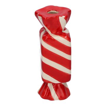 Jarrón angular para flores Bonbon AMIEL de cerámica, con líneas diagonales, rojo-blanco, 4,5 x 4,5 x 11,5 cm Jarrón angular para flores Bonbon AMIEL de cerámica, con líneas diagonales, rojo-blanco, 4,5 x 4,5 x 11,5 cm