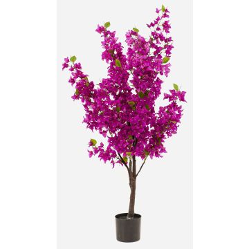 Bougainvillea artificial JONKFAN con flores, tronco artificial, violeta, 145 cm
