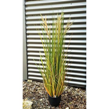 Cañizo chino artificial WASDIN con panículas, verde-beige, 125 cm