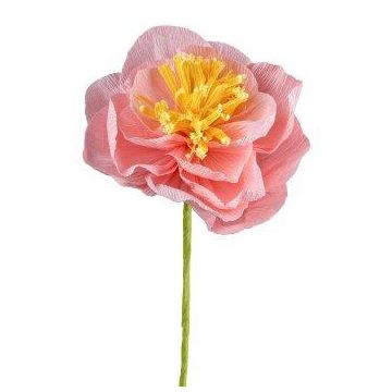 Flor decorativa camelia DRENIN de papel, rosa oscuro, 45 cm