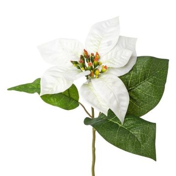 Flor de plástico de flor de pascua HIKOL, blanca, 35 cm