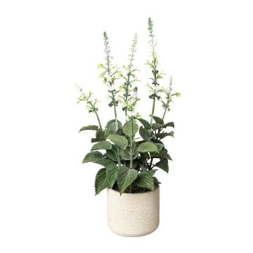 Planta decorativa Salvia FURNES en maceta decorativa, blanca, 45 cm Planta decorativa Salvia FURNES en maceta decorativa, blanca, 45 cm