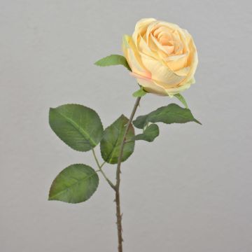 Rosa artificial FINAKAS, amarillo crema, 65 cm