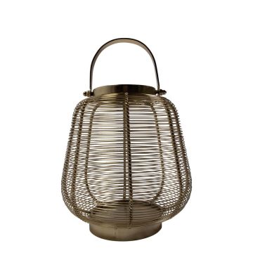 Linterna CONSTANTINE de aluminio, con asa, dorada, 20 cm, Ø 23 cm
