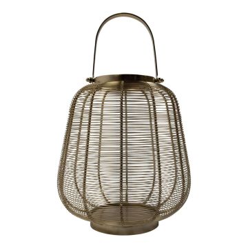 Linterna CONSTANTINE de aluminio, con asa, dorada, 30 cm, Ø 27 cm