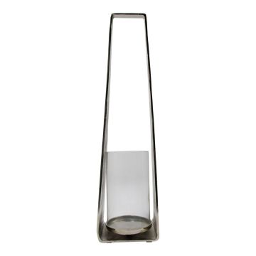 Linterna MORGANNE de aluminio, con asa, plateada, 20 x 16 x 78 cm