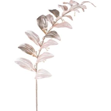 Rama artificial de sello de Salomón PRIHON con flores, beige, 120 cm