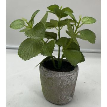 Planta artificial menta POLINDA en maceta decorativa, verde, 26 cm