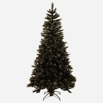 Árbol de Navidad artificial ASKER SPEED con piñas, brillo dorado, negro, 225 cm, Ø 120 cm Árbol de Navidad artificial ASKER SPEED con piñas, brillo dorado, negro, 225 cm, Ø 120 cm