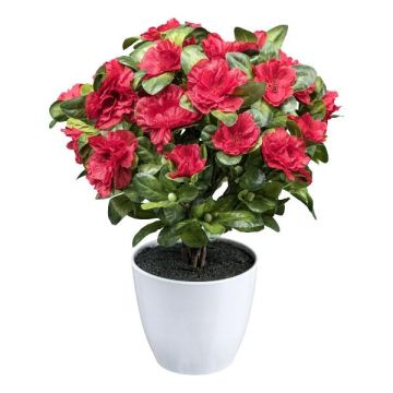 Flor artificial azalea WHENFA en maceta decorativa blanca, roja, 30 cm
