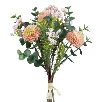 Ramo artificial de dalia pompon y eucalipto ZORCA, bayas, rosa, 30cm Ramo artificial de dalia pompon y eucalipto ZORCA, bayas, rosa, 30cm