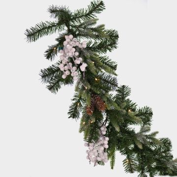 Guirnalda artificial de invierno NAMSOS, bayas, piñas, LED, 180 cm, Ø 35 cm Guirnalda artificial de invierno NAMSOS, bayas, piñas, LED, 180 cm, Ø 35 cm