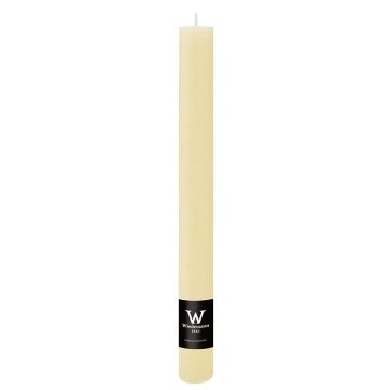 Vela cilíndrica AURORA, crema, 28cm, Ø3,5cm, 30h - Fabricado en Alemania