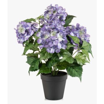 Hortensia artificial DORJA en maceta decorativa, lila, 40 cm