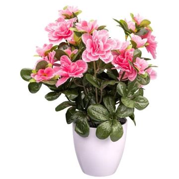 Flor artificial Azalea FRALVI en maceta decorativa, rosa, 26 cm