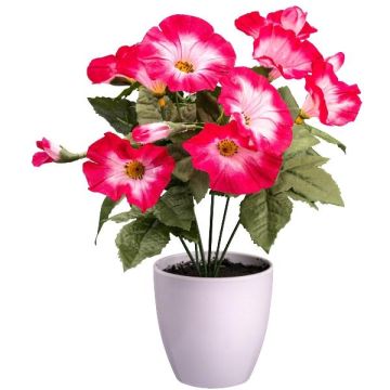 Flor artificial Petunia VALMAR en maceta de melamina, rosa y blanca, 30 cm