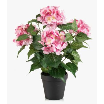 Hortensia artificial DORJA en maceta decorativa, rosa, 40 cm