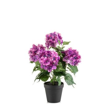 Hortensia artificial DORJA en maceta decorativa, violeta, 40 cm