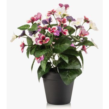 Pensamientos artificiales NORHA en maceta decorativa, rosa-lila-blanco, 30 cm