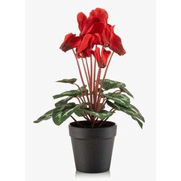 Ciclamen artificial VERIANA en maceta decorativa, rojo, 30 cm