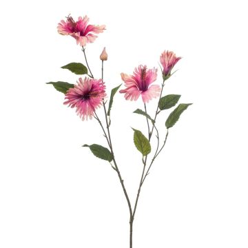 Rama decorativa de hibisco TRUGEN con flores, lila-rosa, 85 cm