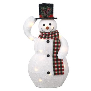 Muñeco de nieve decorativo COLWOOD con función de movimiento, LED, blanco-rojo-negro, 30 cm Muñeco de nieve decorativo COLWOOD con función de movimiento, LED, blanco-rojo-negro, 30 cm