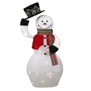 Muñeco de nieve decorativo COLWOOD con función de movimiento, LED, blanco-rojo-negro, 45 cm Muñeco de nieve decorativo COLWOOD con función de movimiento, LED, blanco-rojo-negro, 45 cm