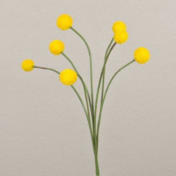 Craspedia Globosa artificial STEPHANOS, amarillo, 60cm, Ø2,5-3cm