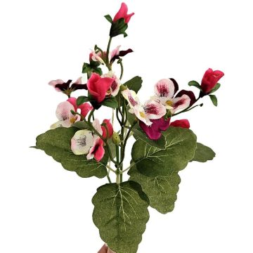 Flor artificial decorativa Pensamientos BAHNY en varilla, rosa-blanca, 22 cm