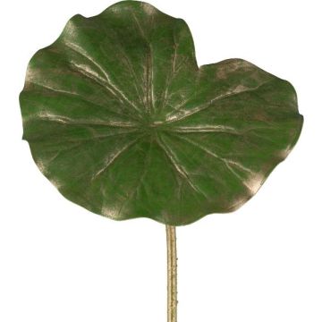 Hoja artificial de nenúfar MINDA, verde dorada, 70 cm