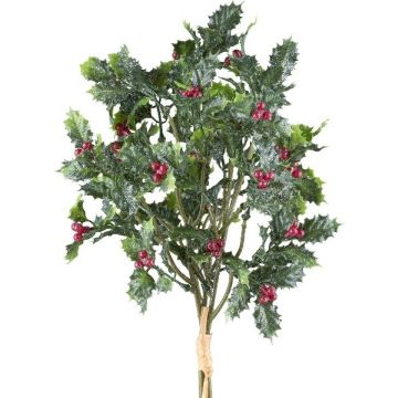 Ramo artificial de acebo NALFO con bayas, congelado, purpurina, verde-rojo, 35 cm Ramo artificial de acebo NALFO con bayas, congelado, purpurina, verde-rojo, 35 cm