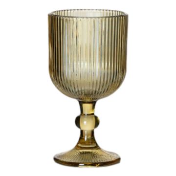 Copa de vino GENOVEFA con estrías, ámbar-transparente, 16 cm, Ø 9 cm Copa de vino GENOVEFA con estrías, ámbar-transparente, 16 cm, Ø 9 cm