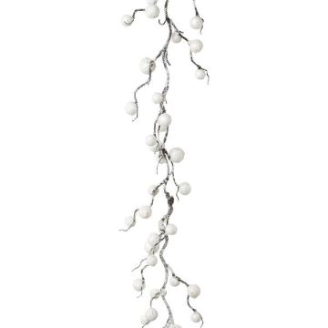 Guirnalda artificial de algodón BAZU, blanca, 180 cm