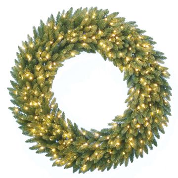 Corona de abeto artificial AMARILLO, verde, LEDs, Ø90cm