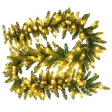 Guirnalda de abeto artificial AMARILLO, verde, LEDs, 275cm, Ø30cm Guirnalda de abeto artificial AMARILLO, verde, LEDs, 275cm, Ø30cm