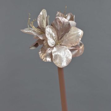 Amaryllis de terciopelo KIRSTY, beige-rosa, 70cm, Ø9cm