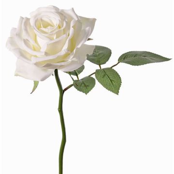 Rosa artificial NIKOLETA, blanco, 30cm, Ø12cm