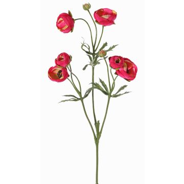 Ranúnculo artificial YARIS, fucsia-verde, 65cm, Ø3-4,5cm