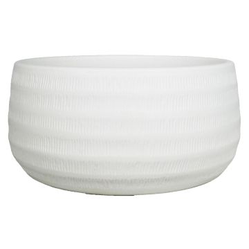 Frutero de cerámica TIAM con ranuras, blanco-mate, 14cm, Ø29cm