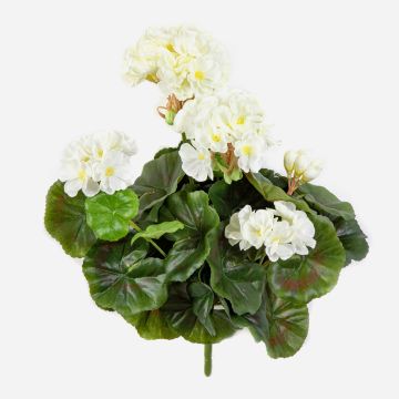 Geranio artificial CAPH en varilla de ajuste, blanco, 30cm