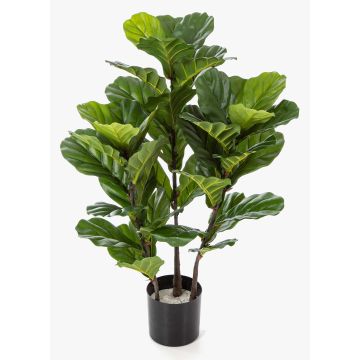 Ficus Lyrata artificial GUDJA, troncos artificiales, verde, 90cm